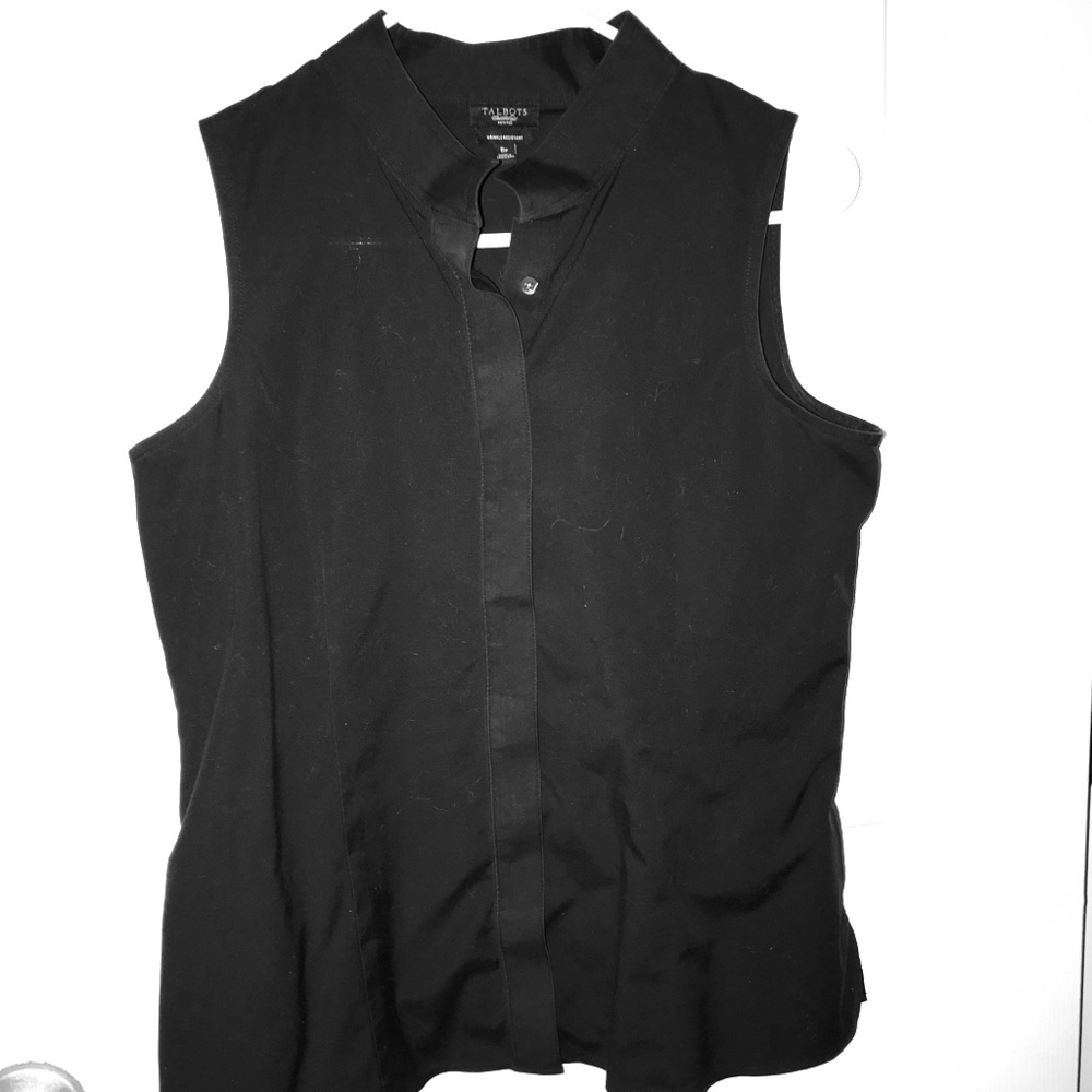Sleeveless button up - mandarin collar